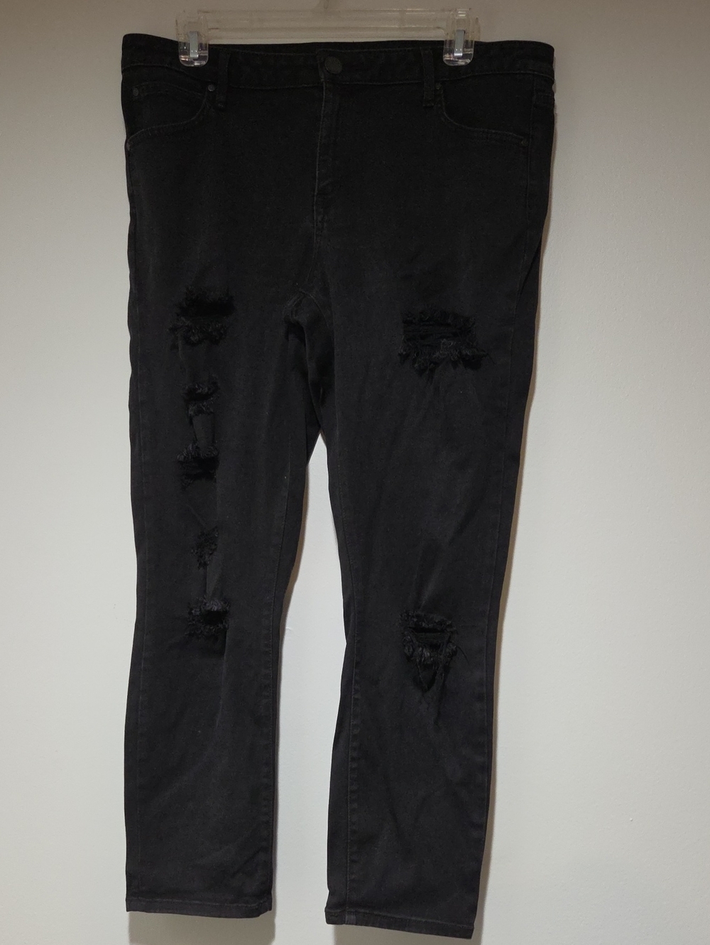 ana Black Distressed Womens Jeans Size 14